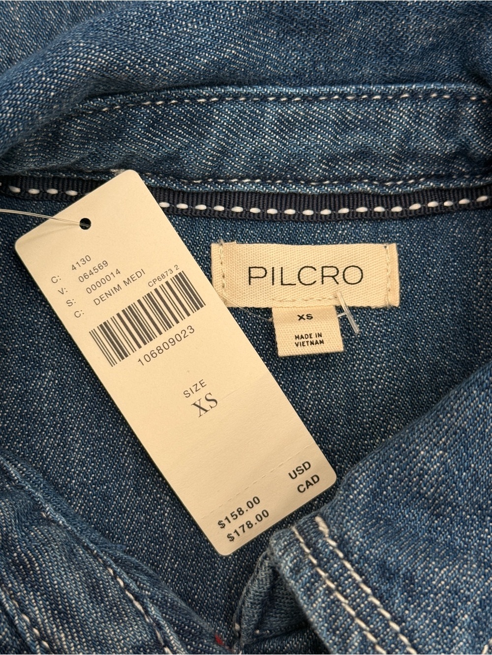 Pilcro Rebekah Denim Slim Midi Dress in Medium Denim - Picture 3 of 7